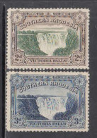 1932 Southern Rhodesia KGV Victoria Falls Complete Set Of 2 Mint HINGED Short Perfs On 3d - Southern Rhodesia (...-1964)