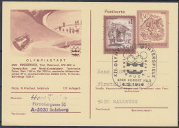 ⁕ Austria 1976 ⁕ Winter Olympics Innsbruck ⁕ Postcard - Commemorative Postmark - Storia Postale
