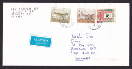 Hungary: Airmail Cover To Netherlands, 1993, 3 Stamps, Castle Architecture, Textile, Heritage, Air Label (traces Of Use) - Lettres & Documents