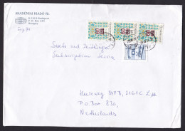 Hungary: Cover To Netherlands, 1998, 4 Stamps, Value Overprint, Textile, Heritage, Airplane (damaged: Creases) - Lettres & Documents