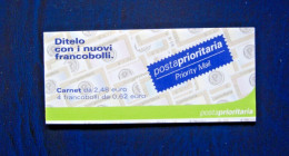 ITALIA 2001 LIBRETTO CARNET POSTA PRIORITARIA 4 FRANCOBOLLI MNH** - Booklets