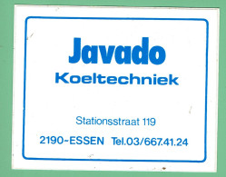 Sticker - Javado Koeltechniek - Stationsstraat 2190 ESSEN - Stickers