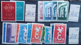 EUROPA CEPT LOTTO 16 VALORI NUOVI 1956/1958/1959 - 1956