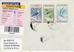 ROMANIA : BIRDS, Cover Returned From GERMANY - Registered Shipping! - Oblitérés