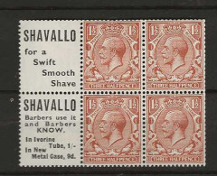 1924 MH Great Britain SG 420d Booklet Pane - Nuevos