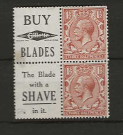 1924 MH Great Britain SG 420d Part Booklet Pane With Adverticement Labels - Neufs