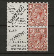 1924 MH Great Britain SG 420d Part Booklet Pane With Adverticement Labels - Nuevos