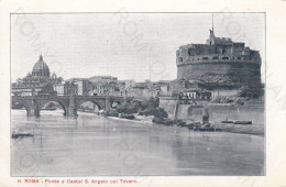 CARTOLINA  ROMA,LAZIO-PONTE E CASTEL S.ANGELO COL TEVERE-STORIA,MEMORIA,CULTURA,BELLA ITALIA,NON VIAGGIATA - Castel Sant'Angelo