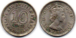 MA 25259  / Malaya 10 Cents 1961 H TTB - Malaysia