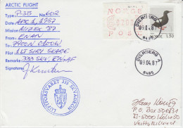 Norway  Mizex 1987 Project Arctic Flight From Enan To Arctic Sea 1.4.1987 (MZ170A) - Vuelos Polares