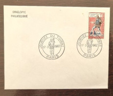 FRANCE Yvert N°1332 Enveloppe Premier Jour, FDC 17 Mars 1962 Cachet PARIS - 1960-1969