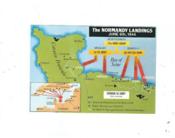 POSTCARD  MAP RELATED  THE D DAY LANDINGS - Maps