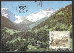 AUTRICHE. N°1724 De 1987 Sur Carte Maximum. Montagnes Autrichiennes. - Bergen