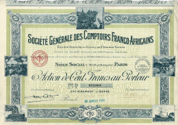 Titre De 1926 - Société Générale Des Comptoirs Franco-Africains - - Afrique
