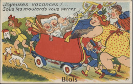 41 - BLOIS - Carte à Système - JOYEUSES VACANCES !... SOUS LES MOUTARDS VOUS VERREZ BLOIS - RCPA 01 - Blois