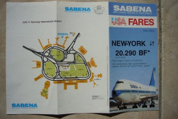 Avion / Airplane /  Sabena  / Flyer 3 Volets / USA FARES : New York / June 1987 - Publicidad