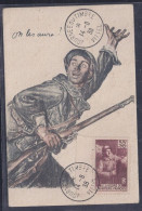 Carte Maximum A La Gloire De L'infanterie Francaise Journee Du Timbre 1938 Vittel - 1930-1939