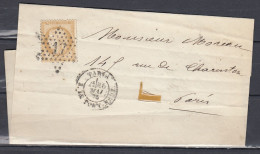 Briefstuk Naar GC17 PARIS Du Pont Neue Naar Paris - 1871-1875 Ceres