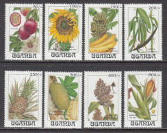1993 Uganda Fruits Crops Sunflowers Maize Complete Set Of 8 MNH - Uganda (1962-...)