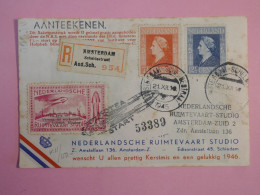 C NEDERLAND  BELLE CARTE RR RAKETPOSTSTUK  1945 RECO AMSTERDAM  +VIGNETTE +AFF. PLAISANT+++ - Poste Aérienne