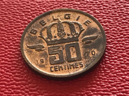 Münze Münzen Umlaufmünze Belgien 50 Centimes 1970 Belgie - 50 Cent