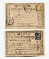 !!! LOT DE 2 CARTES PRECURSEUR CERES ET SAGE CACHETS DE MONTBELIARD (DOUBS) - Cartes Précurseurs