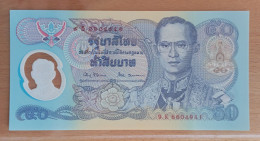 Thailand 50 Baht 1996 COMM 50th Throne Polymer UNC Signature 67 - Thailand