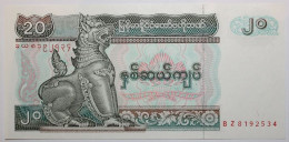 Myanmar - 20 Kyats - 1994 - PICK 72ar - NEUF - Myanmar