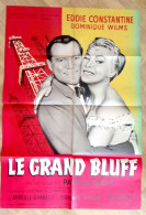 Affiche Ciné Orig GRAND BLUFF Eddie Constantine 120X80 Tour Eiffel Litho 1957 J.P MARIELLE Illu Jarry - Afiches & Pósters