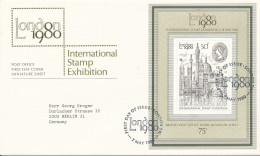 Great Britain FDC 7-5-1980 Minisheet London 1980 Stamp Exhibition With Cachet - Philatelic Exhibitions