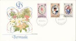 Bermuda FDC 22-6-1981 Royal Wedding Charles And Diana Complete Set Of 3 With Cachet - Bermuda