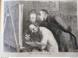 1862 HONORÉ DAUMIER.- PEINTURE ET BOURGEOIS - LE MONDE ILLUSTRÉ - 1850 - 1899