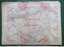 1862 CARTE HYDROGRAPHIQUE ET GÉOLOGIQUE DU BASSIN DE PARIS - LE MONDE ILLUSTRÉ - 1850 - 1899