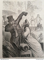 1862 HONORÉ DAUMIER - LE COUPLET FINAL - LE MONDE ILLUSTRÉ - 1850 - 1899