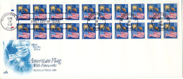 USA FDC 30-11-1987 American Flag With Fireworks Booklet Pane 20 Stamps With ArtCraft Cachet - 1981-1990