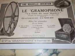 ANCIENNE PUBLICITE LE GRAMOPHONE LA VOIX DE SON MAITRE 1923 - Sonstige & Ohne Zuordnung