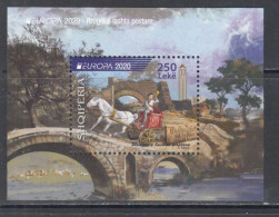 2020 Albania Ancient Postal Routes Europa Horses Souvenir Sheet MNH - Albania