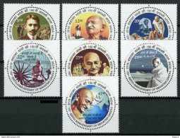 INDIA 2018 Mahatma Gandhi Round Odd Shaped Stamps 7v SET MNH P.O Fresh & Fine - Mahatma Gandhi