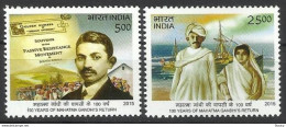 INDIA 2015 Centenary Of Return Mahatma Gandhi South Africa 2v SET MNH P.O Fresh & Fine - Mahatma Gandhi