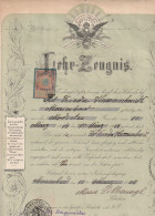 Lehr-Zeugnis - Gewerbe-Genossenschaft Marienbad - Stempelmarke 1 Krone - 1908 - 40*25cm (65445) - Diplômes & Bulletins Scolaires