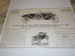 ANCIENNE  PUBLICITE VOITURETTE AMILCAR 1919 - Voitures