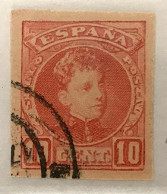 España 1901-05 - Alfonso XIII - Edifil 243s - 10 C. Rojo - Pieza Espectacular - Grandes Márgenes - Sin Defectos. - Usados