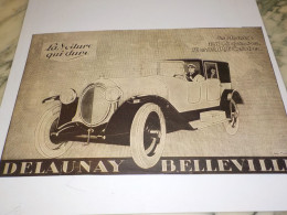 ANCIENNE  PUBLICITE  VOITURE QUI DURE DELAUNAY 1923 - Voitures