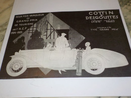 ANCIENNE PUBLICITE AUTOMOBILES COTTIN ET DESGOUTTES 1926 - Voitures