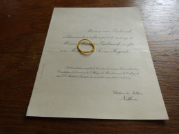 I20-4 Invitation Mariage Max Van Zeebroeck  Louisa Regout Chateau De Nethen 1943 - Mariage