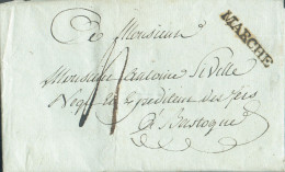 Magnifique Lettre De BARVAUX le 23 Juillet 1815 Avec Griffe Noire MARCHE (H.29) Idéalement Apposée, Adressée à Bastogne. - 1814-1815 (Generaal Gouv. België)