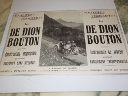 ANCIENNE  PUBLICITE  AUTOMOBILE LES DE DION BOUTON  1909 - Voitures