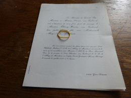 I20-4 Invitation Mariage  Thierr YWinston Van Zeebroeck  Mary-Ann Speeckaert 1971 Grez Doiceau - Mariage