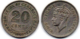 MA 25266 / Malaya 20 Cents 1948 TTB - Maleisië