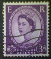 Great Britain, Scott #358, Used(o), 1958, Wilding: Queen Elizabeth II, 3d, Deep Purple - Usati